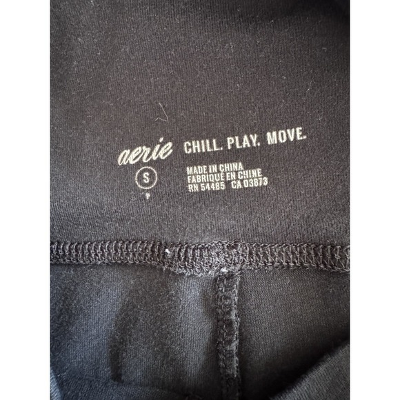 Aerie Black Hi Rise Legging Pull On Pants Womens size Small 27" Ankle Detail EUC - Picture 5 of 8